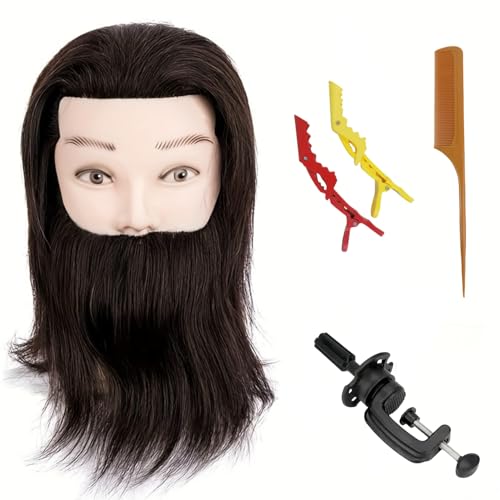 mannequin head human hair cosmetology students mannequin head styling heads barber mannequin head male with beard for cutting or dressing