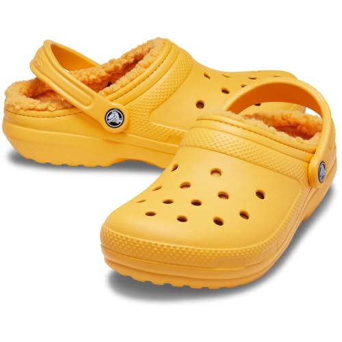 Image of Crocs Unisex-Adult Classic Lined Clog, Orange Sorbet, 9 Women /7 Men