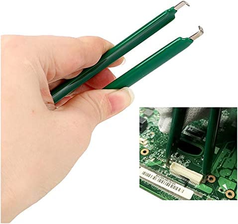 Uxcell 3-Pack IC Puller Chip Extractor – Stainless Steel With Insulated Vinyl Grip – Green, Red, Yellow – For Circuit Boards, Motherboards & ROM Chips