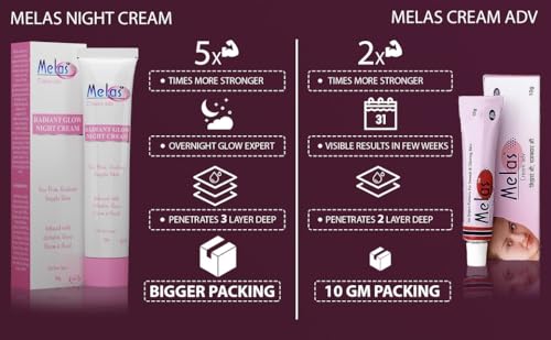 Melas Pack of 5 Cream Adv for Men & Women with Goodness of Rose, Neem, Aloe - Vera and Tulsi for Brighten skin & Reduce Dark Circles, Marks for All Skin Type