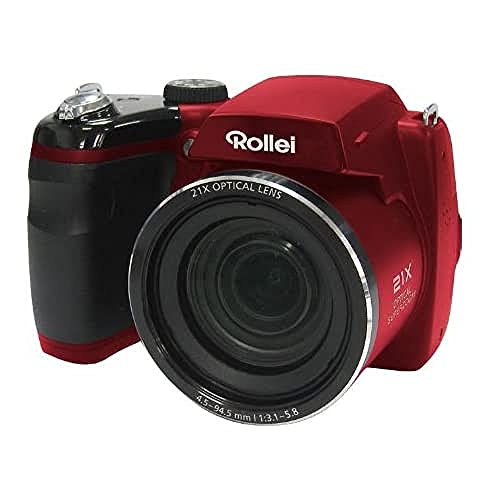 Rollei Powerflex Digitalkamera 210 HD (16 Megapixel, 21-fach optischer Zoom, 25 mm Weitwinkelobjektiv, HD Video, 7,62 cm (3 Zoll) Display) rot