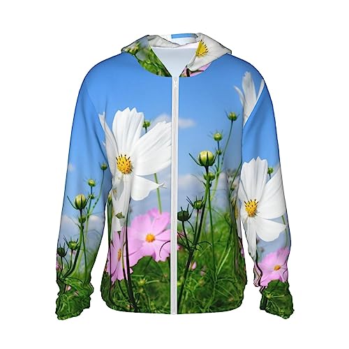 Sweat à capuche de protection solaire Noir M imprimé fleurs