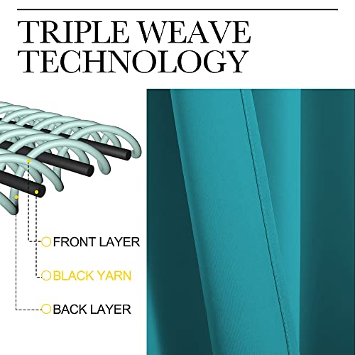 Image of NICETOWN Ceiling Curtains, Room Divider Curtain Screen Partition, Vertical Blind for Sling Door, Blackout Window Curtain, Privacy Blind for Patio (Peacock Blue, Single Panel, 8.3ft Wide x 9ft Long)