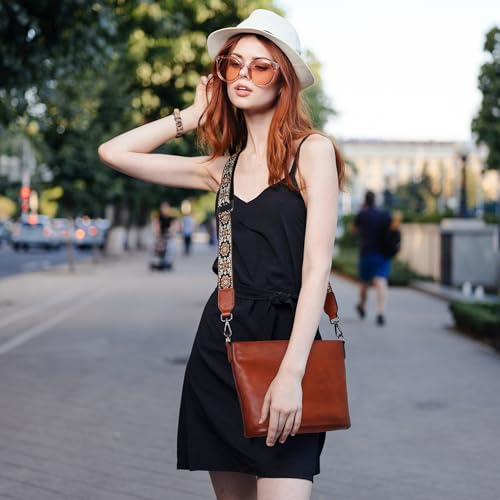 Iswee Genuine Leather Purses for Women Vintage Crossbody Bag Women’s Shoulder Handbags Designer Hobo Purse3