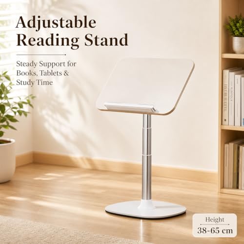 Image of SUNCHHAYA Book Reading Stand with Adjustable Height & Angle |Book Holder for Study, Writing & Laptop Use | Metal Base with Anti-Slip Support | Holds Books & Tablets (YD 22)