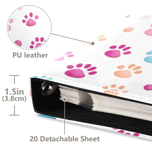 Álbum de fotos autoadhesivo scrapbook DIY con diseño de patas coloridas, encuadernación de 3 anillos, 40 páginas, tamaño 8x10 para recuerdos miniatura 4