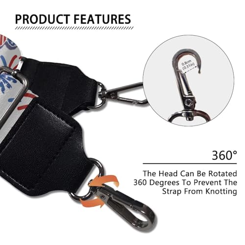 Image of Adjustable Purse Strap for Women, Crossbody Wide Handbag Strap Replacement, Sturdy Bag Strap with Silver Hardware