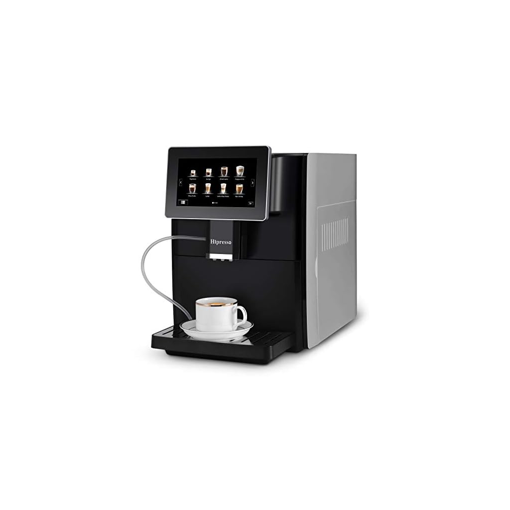 Hipresso-Super-automatic-Espresso-Coffee-Machine-with-Large-7-Inches-HD-TFT-Display-for-Brewing-AmericanoCappuccino-Latte-MacchiatoFlat-White-Espresso-Drinks