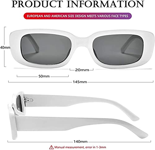 Image of Rectangle Sunglasses for Women Retro Driving Glasses 90's Vintage Fashion Narrow Square Frame UV400 Protection