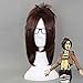 LBBZJM Halloween Perücke Angriff auf Titan Hange Zoe 40cm Kurze gerade Cosplay Perücke for Frauen Frau-Fälschungs-Haar Anime allgemeinhin for Partei Brown + Wig Cap
