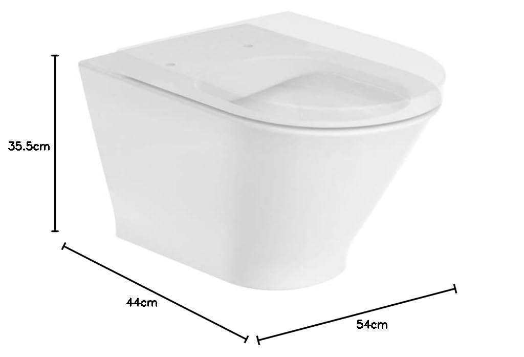 Roca,The Gap,ROUND - Taza suspendida Rimless con fijaciones ocultas y salida horizontal,Blanco,355mm x 540mm x 440mm,A3460NL000