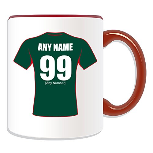 Tazza Personalizzata Leicester Tigers - Regalo Unico Con Nome E Messaggio - Ceramica Grande Bianca