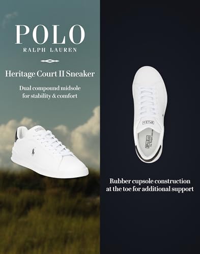 Image of Polo Ralph Lauren Mens Heritage Court Ii Leather Sneaker | Casual Shoes