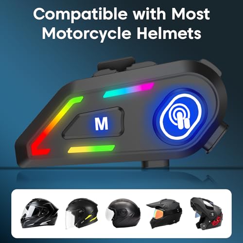 Image of Sounce Jarvis Voyager Motorcycle Helmet Bluetooth Headset - Wireless On-Ear Helmet Speakers with Dual Phone Connection, GPS & Music Support, 800mAh Battery, IP67 Waterproof, Voice Control