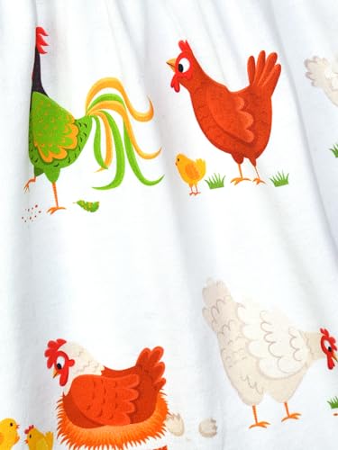 Image of HILEELANG Little Girl Short Sleeve Dress Easter Cotton Casual Applique Tunic Shirt Dresses
