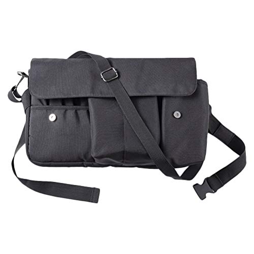 Bolso cinturón de lona negro con diseño creativo de cierre fácil para uso diario elegante