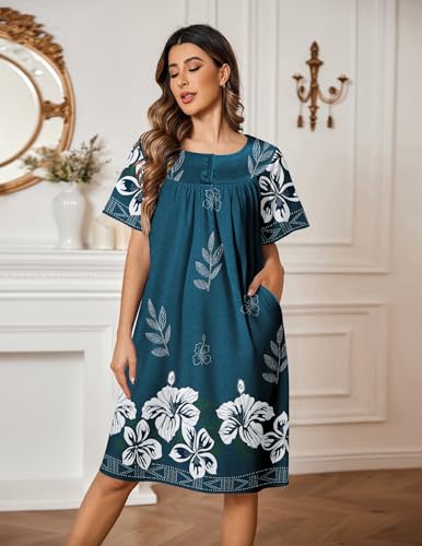 Ekouaer Moo Moos for Women Button House Dresses for Women with Pocket Mumu S-3XL4