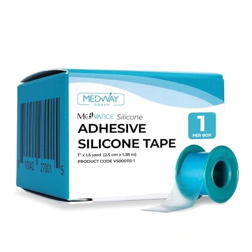 MedVance Silicone Tape Medical Perforated Surgical Tape Sensitive Skin Waterproof Tape for Skin Medical Tape for Wound Care Eyelash Tape Gentle Skin Tape 1 Width (1 Pack 54 Inches)