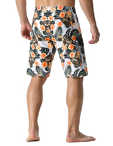 Image of unitop Men's Bathing Board Trunks Beach Shorts Holiday Hawaiian Colorful Striped