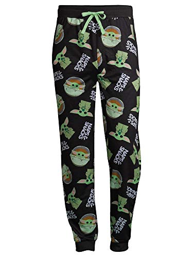Star Wars Baby Yoda Pants, Men's Baby Yoda Mandalorian Lounge Pants (Small)
