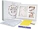 KEROOS® Gipsabdruck Baby Hand und Fuß Set inkl. Buchstaben Schablonen Set | hochwertiger Bilderrahmen aus Holz | sicheres Plexiglas | geeignet auch für Tiere