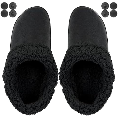 Endoto Fuzzy Inserts for Croc Replacement Fur Fluffy Fleece Liners Winter Warm Inner Lining Socks for Men and Women(Color:Black,Size:Men3/Women5) Cover