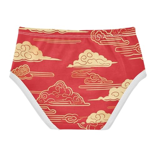Golden Cloud Pattern Art Girls' Underwear for Daily Wear Comfort Underwear for Toddlers in Sizes 2T,3T, 4T, 5T, 6Y and 8Y2