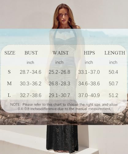 Image of ABINGOO Womens Sexy Halter Backless Maxi Dress Lace Ruched High Slit Summer Dresses Party Cocktail Prom Long Dress