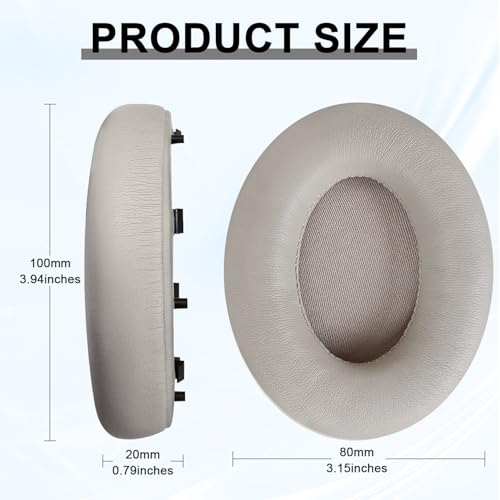 Almohadillas de repuesto para auriculares Sony WH-1000XM4, cojines para orejas, cubiertas para auriculares con cuero proteico suave (dorado) miniatura 2