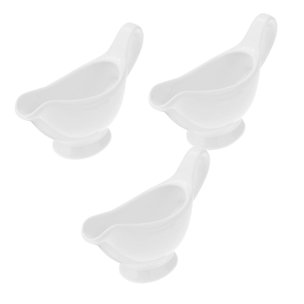 SOLUSTRE 3pcs Sauce Pot Sauce Containers Sauce Dispensers Ceramic Gravy Boat Milk Gravy Boats Sauce Boat with Handle Ceramic Sauce Cup Serving Sauce Pitcher Gravy Pitcher White Ceramics