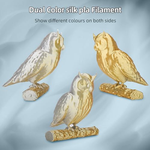 Image of 3DHoJor 3D Printer Filament Bundle, Silk PLA Filament 1.75mm, Dual Color Filament 200gX 4 Spools Silk Filament Bundle Multicolor