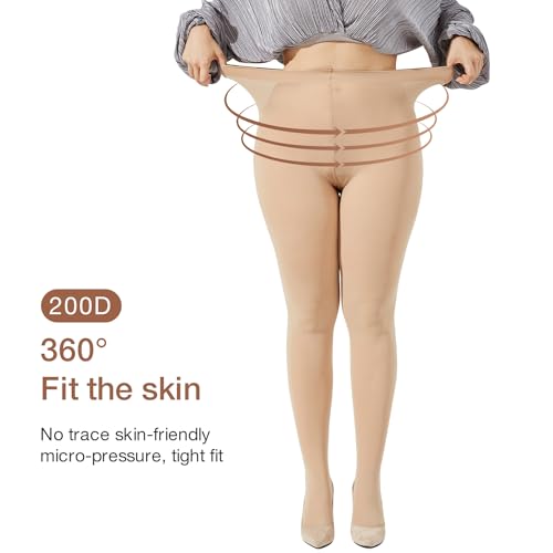 Women's Plus Size Pantyhose Sheer Stocking Control Top Tights High Waist Ultra-Soft Panty Hose, 1/2 Pairs3