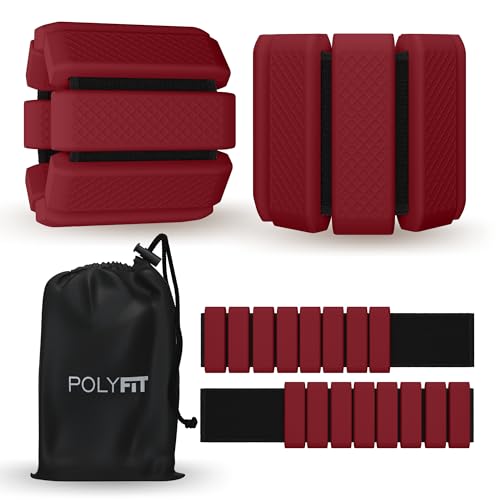 Image of Polyfit Wrist & Ankle Weights - Wearable Weights for Women, Yoga & Pilates | 1.2 lb each, 2.4 lb pair, adjustable straps, silicone design, for walking, barre, yoga, Pilates, cardio and home workouts