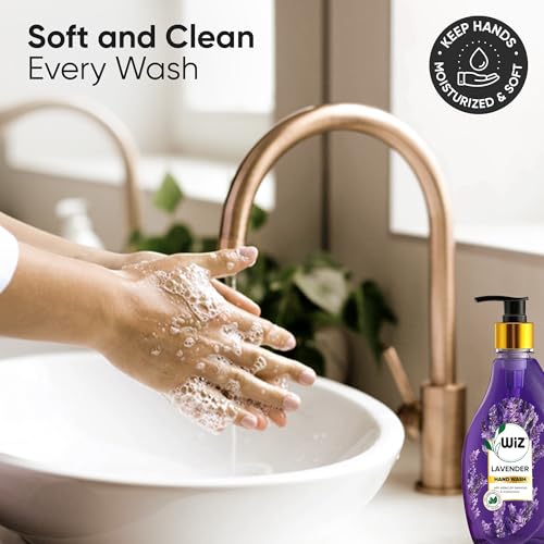 Image of Wiz Lavender Hand Wash Refill Pouch - 1L (Pack of 3) | pH Balanced | 70% Less Plastic | Soothing Lavender Scent | Germ Protection | Gentle & Moisturizing Formula