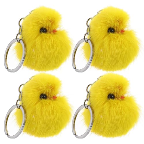 Image of Holibanna 4pcs Plush Chicken Keychain Soft Cute Mini Chick Keychain Farm Animal for Easter Basket Fillers Boys and Girls Adults Party Favors