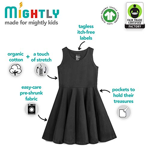 Mightly Girls' Sleeveless Skater Dress | Organic Cotton Casual Summer Clothes, Swing Dresses With Pockets, Cute Fashion Twirl Play Dress, Fair Trade Certified For Toddler & Kids Pink Leopard, 6 #TOP2