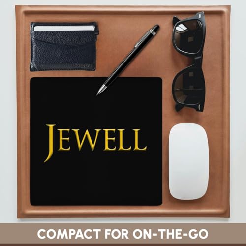3dRose Jewell Common Baby boy Name in The USA. Yellow on Black Amulet,... - Mouse Pads (mp-376769-1)4