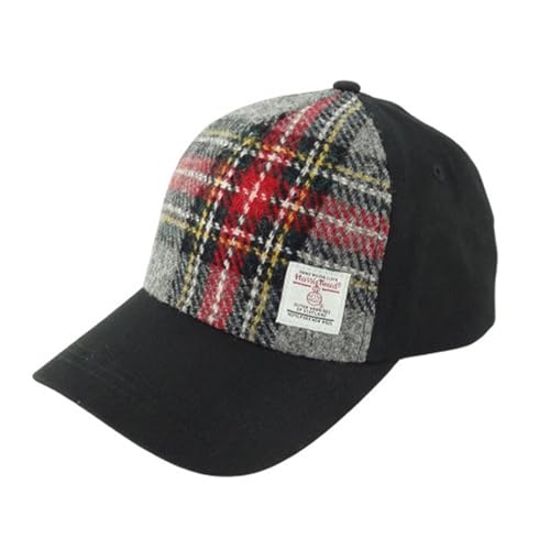Glen Appin of Scotland Limited Baseball Cap mit Harris Tweed 100% Wolle, Graues und rotes...