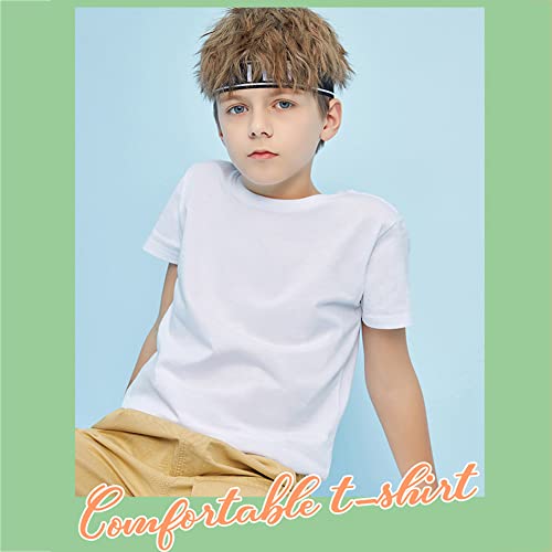 Image of KISBINI Little Girls Boys Short Sleeve T-Shirt Cotton Solid Tees for Toddlers