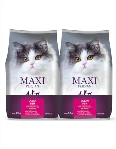 Image of Maxi Persian Adult Dry Cat Food 2.4kg (1.2kg + 1.2kg) | Ocean Fish Flavour | Suitable for All Life Stages | Supports Healthy Coat & Skin | Enriched with Essential Nutrients
