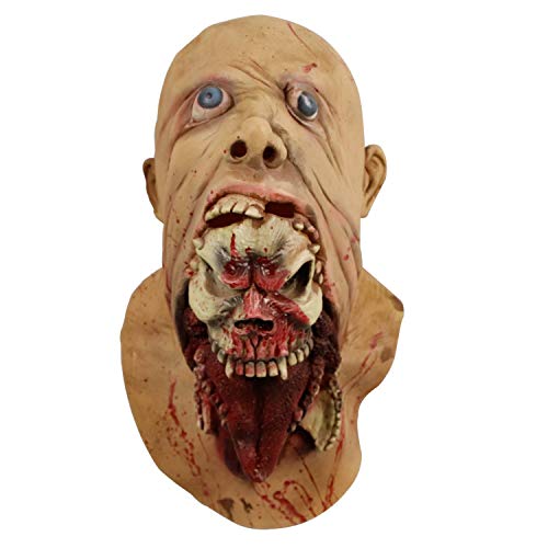 molezu Blurp Charlie Mask, Gruesome Parasite Mask, Scary Ghoulish Latex Mask for Halloween