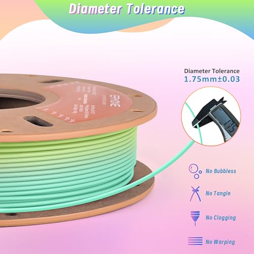 Image of ERYONE Rainbow PLA Filament Bundle, 1.75mm + /-0.03 mm, Muti Color 3D Printer Filament 0.25kg /Spools, 4 Packs(2.2lbs), Matte Marcron, Matte Watercolor, Silk Vibrant, Silk Waterfall