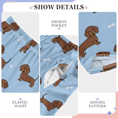 ZZKKO Dachshund Dog Cartoon Boys Pants for Kids Jogger Pants with Pockets S-XL4