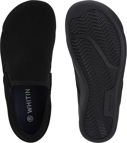 Image of WHITIN Women's Wide Barefoot Shoes | Elastic V-Detail Classic Slip-On | Minimalist Walking Sneakers