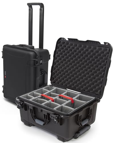 Image of NANUK 950 Hard Case with Padded Divider - Waterproof Travel Camera Hard Case with Wheels, 22.8 inch x 18.3 inch x 11.7 inch, Dustproof and Impact-Resistant, Ideal for Heavy Loads - Black | IP67 Waterproof and Dustproof Nk-7 Resin Case with Powerclaw Latches, Wheels, Exterior 22.8x18.3x11.7 in