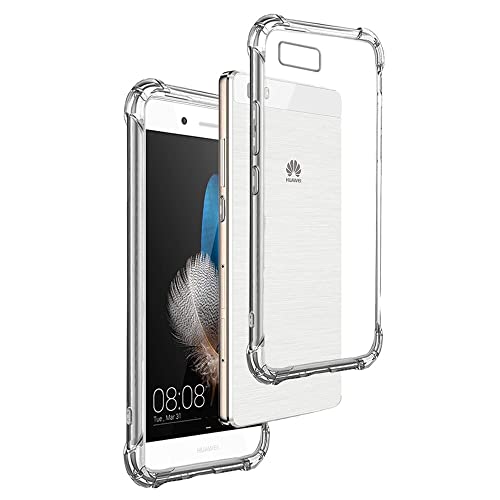 REY Funda Anti-Shock Gel Transparente para Huawei P8 Lite 2016, Ultra Fina 0,33mm, Esquinas Reforzadas, Silicona TPU de Alta Resistencia y Flexibilidad, Anti Golpes