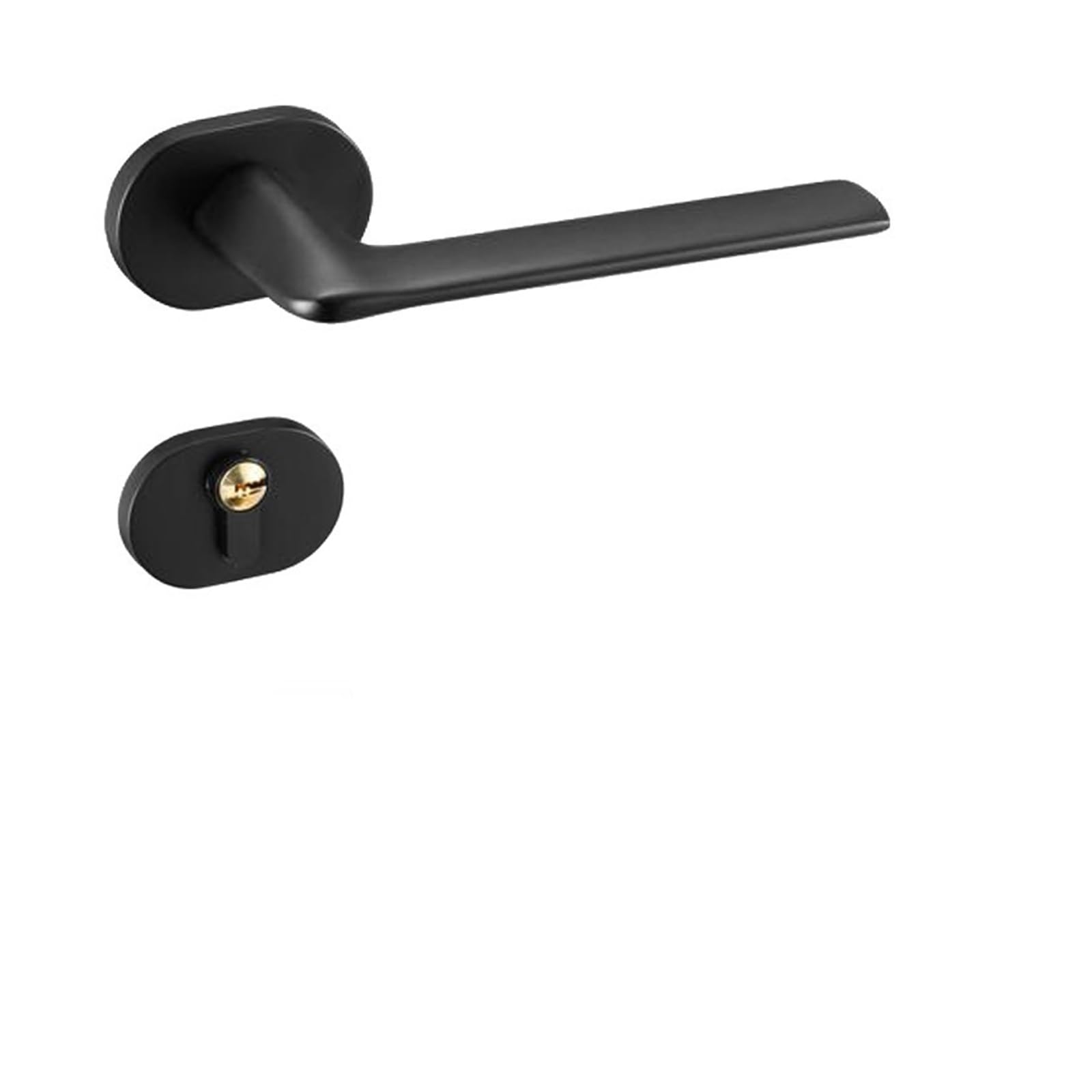 ZONSHJDKR Solid Wood Bedroom Door Handle Aluminum Alloy Minimalist Interior Split Mechanical Lock(JS293Zinc Alloy Black)