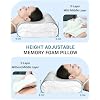 Elviros Cervical Neck CPAP Pillow for Sleeping, Ergonomic Adjustable Height Neck Support Memory Foam Bed Pillow