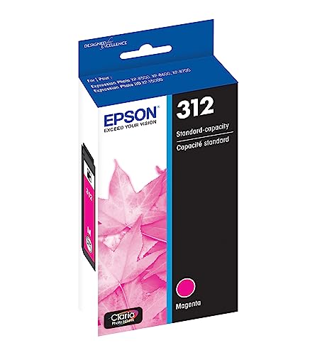Image of Epson T312 Claria Photo HD -Ink Standard Capacity Magenta -Cartridge (T312320-S) for Select Expression Photo Printers (Pack of 2)