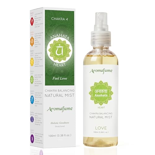 Aromafume Heart Chakra Natural Mist 100ml/3.3 fl oz | Anahata | Aromatherapy Spray for Chakra Balance | Rose & Bergamot Extracts | Essential Oil Spray for Meditation, Yoga, Reiki